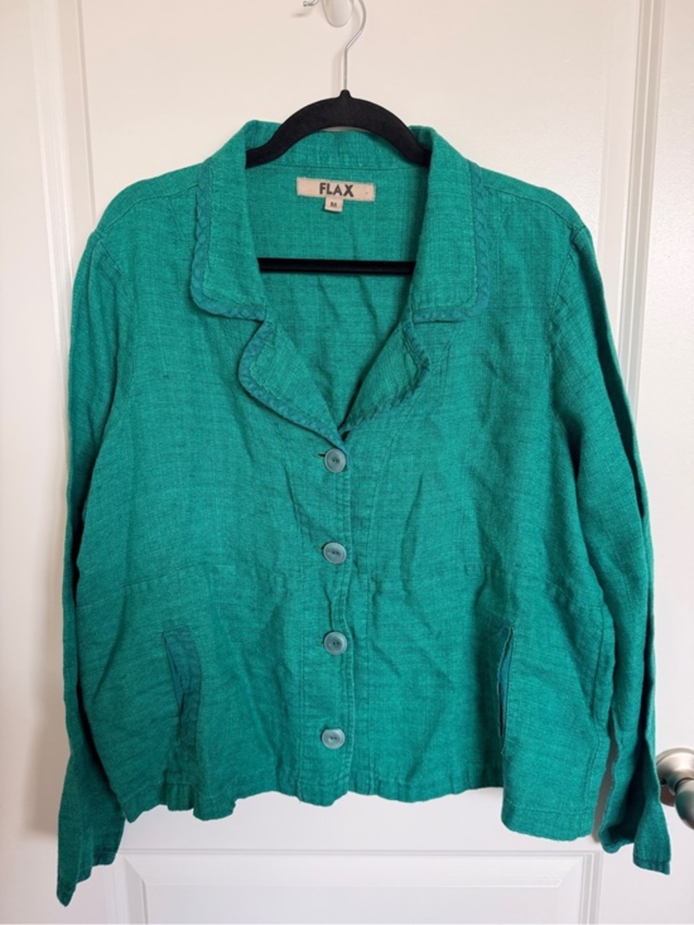 Flax Linen Button Down Jacket Size Medium